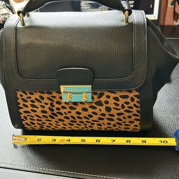 Vera Bradley Quilted Stella Leather Mini Satchel Crossbody Bag Cheetah Black Cat - Picture 13 of 15